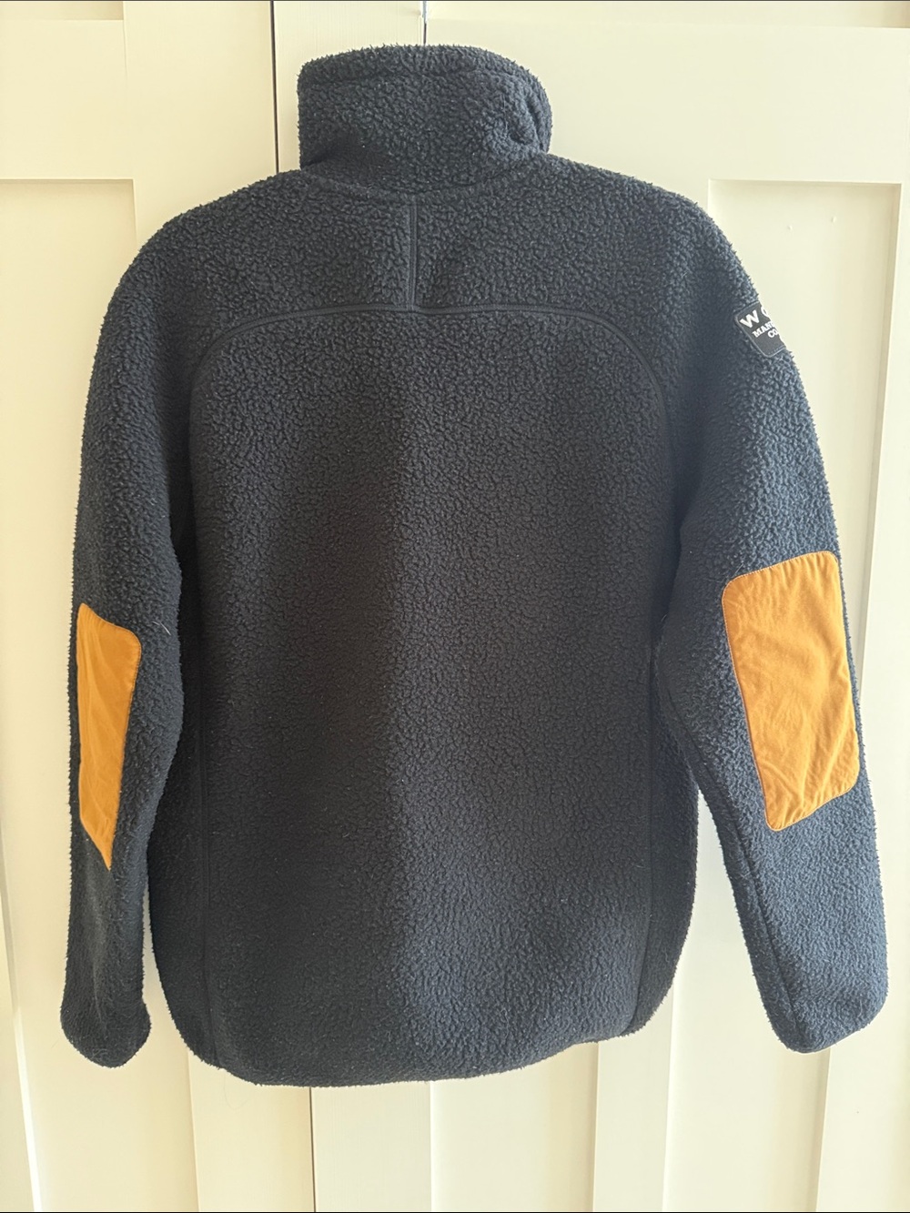 Men's Black Sherpa Fleece Pullover with Orange Trim - Ski & Snowboard - Picture 4 of 4